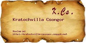 Kratochvilla Csongor névjegykártya